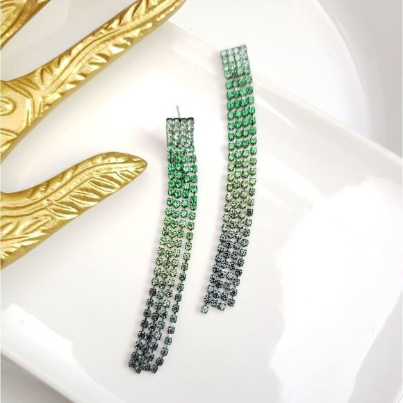 New! Zara's Night Out Glass Gems Earrings - Picture 1 of 10